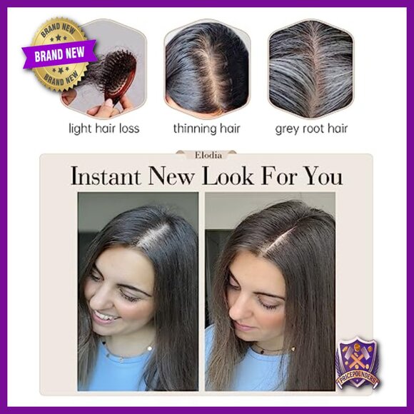 Real Human Hair Topper No Bangs Lace Base Clip-In for Thinning Hair